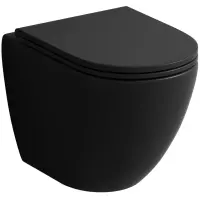 Унитаз подвесной Grossman GR-4455BMSQ безободковый, торнадо, с сиденьем микролифт, черный матовый