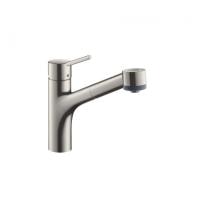 Смеситель для кухни hansgrohe Talis M52 170 2jet 73860800 с вытяжным душем сталь