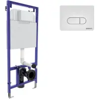 Инсталляция для унитаза Berges Novum D4 040234 с кнопкой смыва, белый матовый