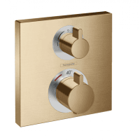 Смеситель для душа с термостатом Ecostat Square 15714140 скрытого монтажа для 2 потребителей шлифованная бронза