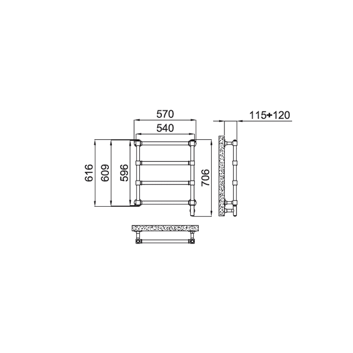 Полотенцесушитель электрический Irsap Minuette 54х59.6 MGS054 I 52 IR 01 NNN золото