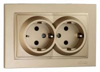 Розетка двойная с заземлением Mono Electric Despina 102-222204-120