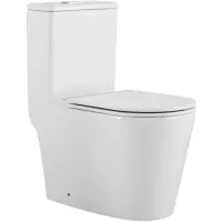 Унитаз-компакт CeramaLux TR2178MN безободковый, торнадо, с сиденьем микролифт, белый