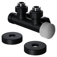 Узел нижнего подключения термостатический угловой Royal Thermo Design Pro 15мм М30х1,5 (Черный)