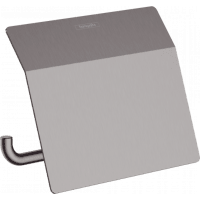 Держатель туалетной бумаги с крышкой hansgrohe AddStoris 41753340 шлифованный черный хром