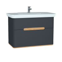 Тумба с раковиной Vitra Sento 100 60838 антрацит матовый