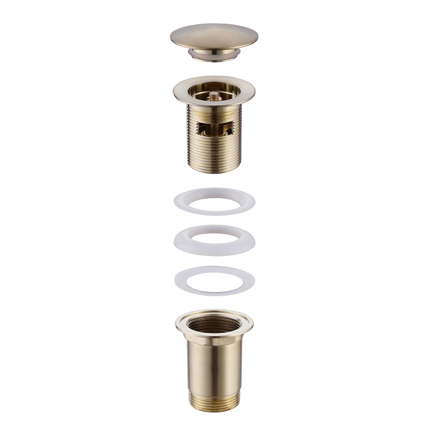 Донный клапан Abber AF0010G с переливом золото матовое