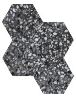 DURSTONE SIX Terazzo Керамогранит Black 23x27 глазурованный матовый