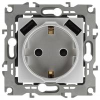 Розетка с заземлением и со шторкой и 2хUSB, без рамки Эра Эра 12 12-4109-03