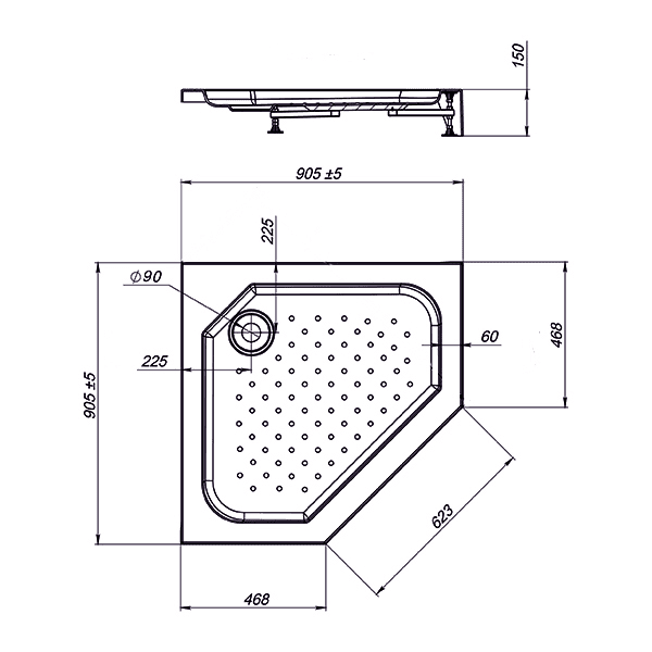 Душевой поддон Vincea VST-3AP-9090