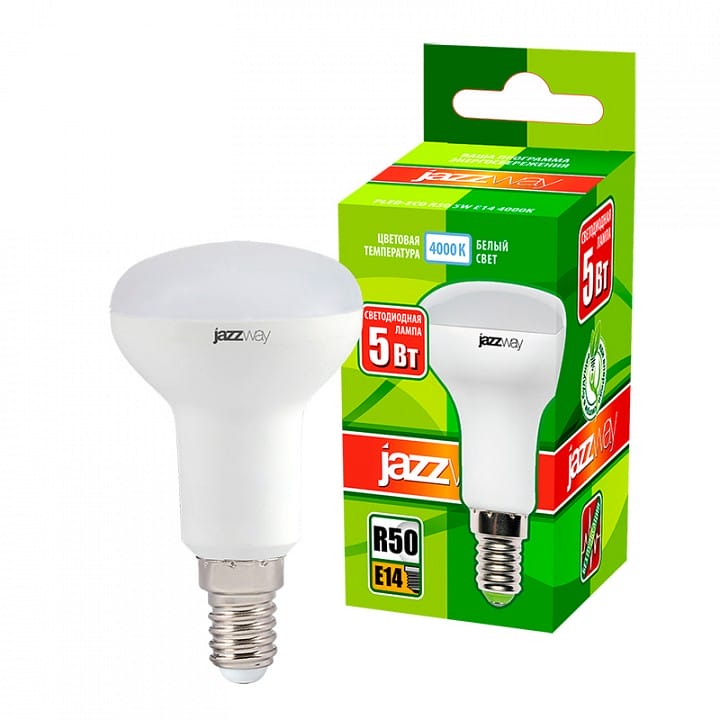 Лампа светодиодная Jazzway  E14 5Вт 4000K PLED-ECO-R50 5w E14 4000K