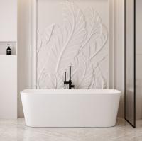 Ванна из искусственного камня Abber Stein 170x75 AS9617 белый матовый