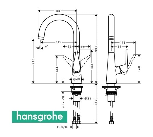 Смеситель для кухни hansgrohe TALIS-S 72814000