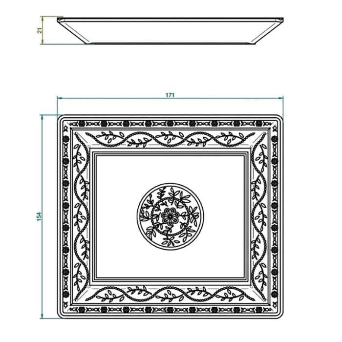 Поднос THG Marquise blanc dcor Platine A7G.A02.4613 белый