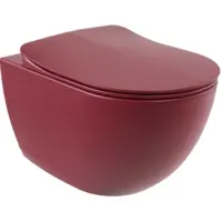 Унитаз подвесной Creavit Free FE322-00BR00E-0000 безободковый, с функцией биде, бордовый матовый