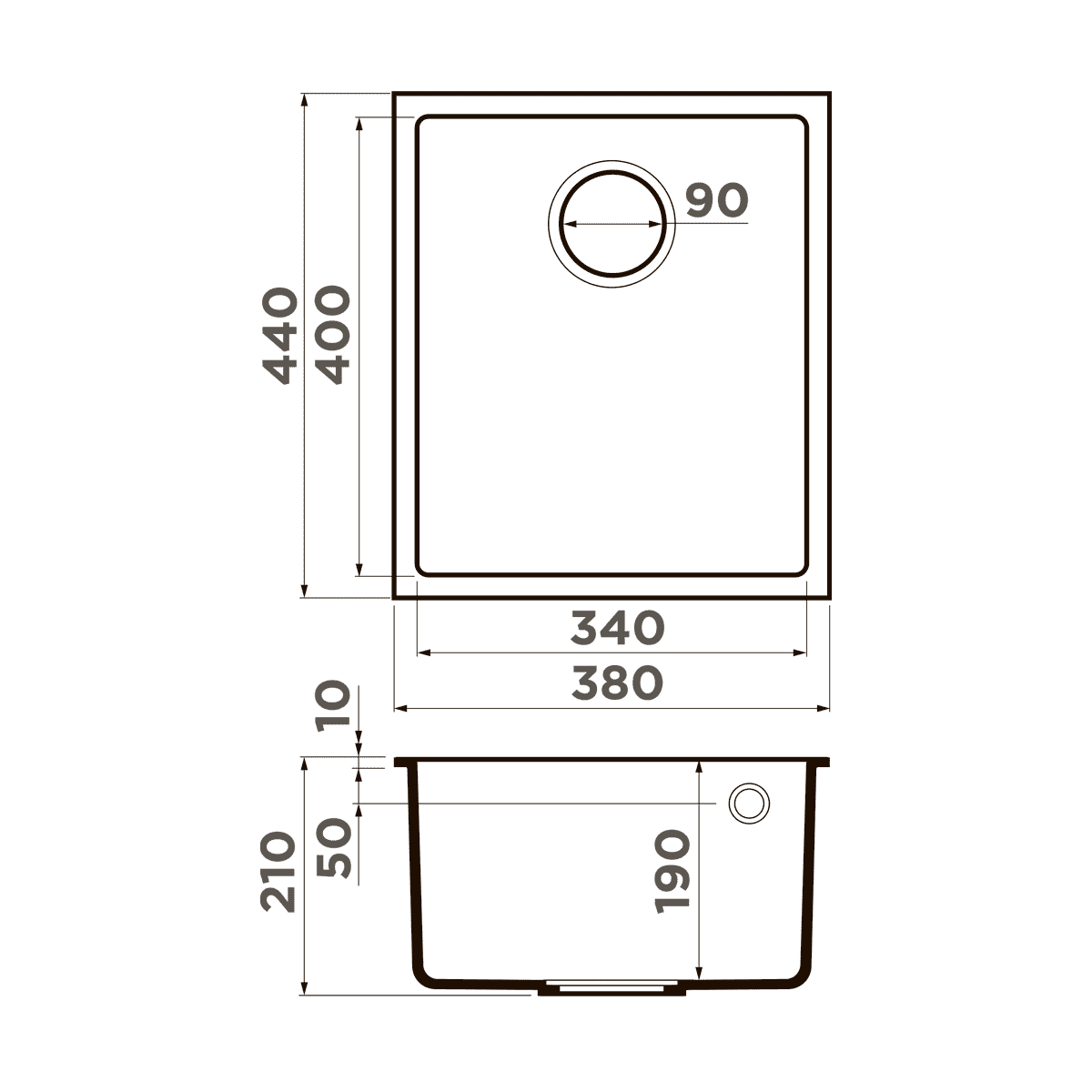 Кухонная мойка Omoikiri Bosen 38-U-BL Tetogranit/черный 4993157