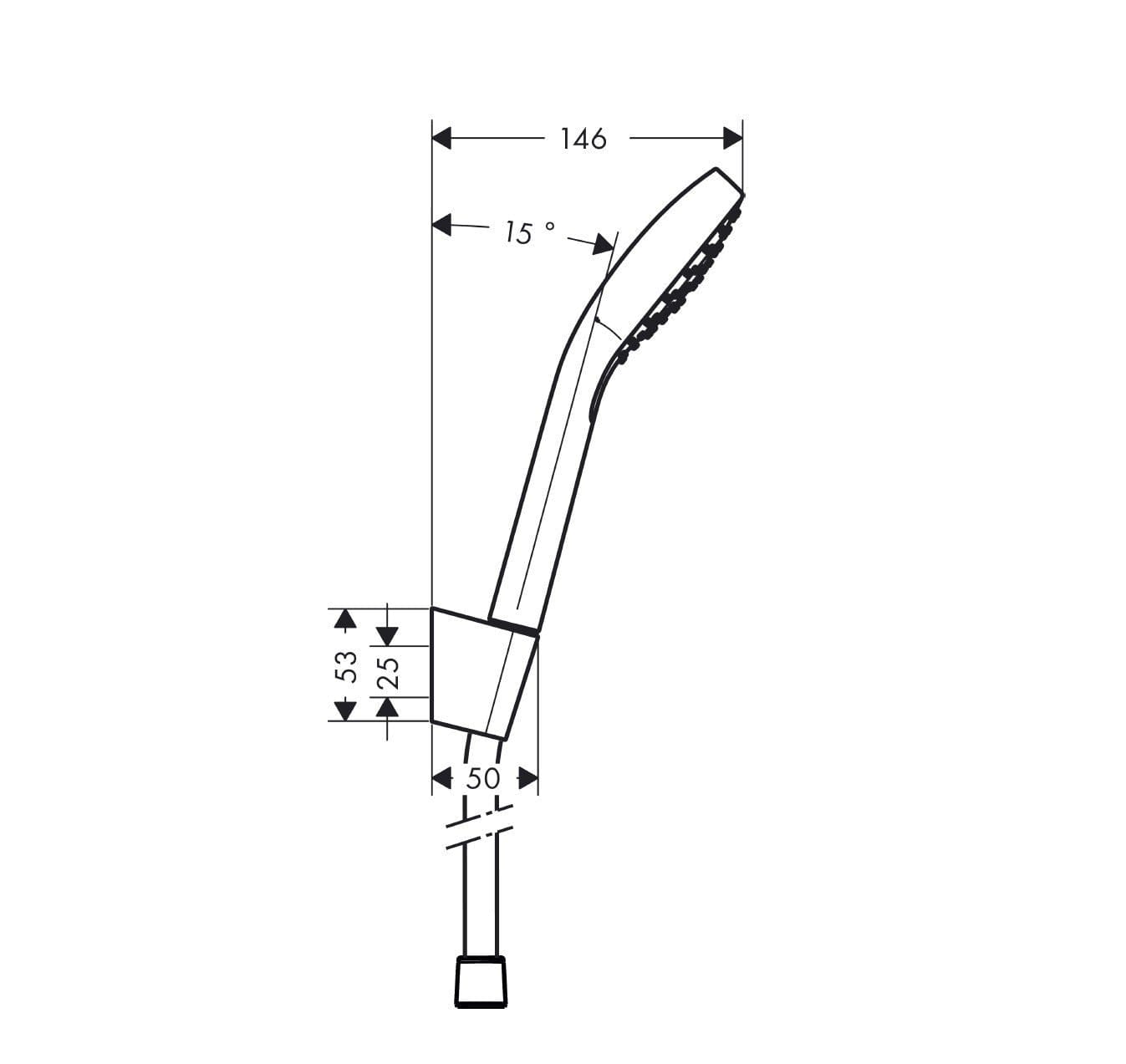 Душевой набор hansgrohe Croma Select S 1jet 26410400 с держателем и шлангом 160 см