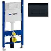 Инсталляция для унитаза Geberit Duofix Delta51 111.153.DW.1 с кнопкой смыва, черный глянец
