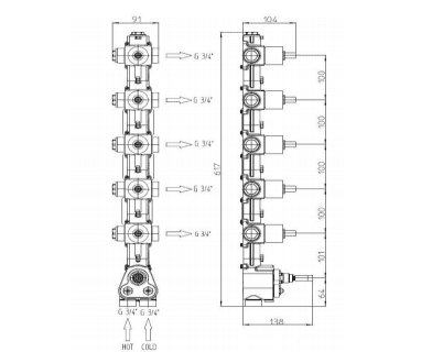 Внутренняя часть смесителя Bossini Z030207000