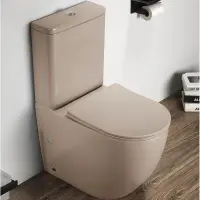 Унитаз-компакт CeramaLux 2166XMC безободковый, с сиденьем микролифт, капучино матовый