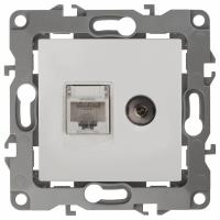 ТВ-розетка и розетка Ethernet RJ-45 без рамки Эра Эра 12 12-3110-01