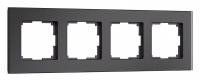 Рамка на 4 поста Werkel Senso (черный, стекло soft-touch) W0043108