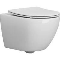 Унитаз подвесной Grossman GR-4457SQ безободковый, торнадо, с сиденьем микролифт, белый