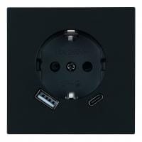 Розетка с заземлением и со шторкой и 2хUSB type A и C, без рамки Stekker Мия 50452