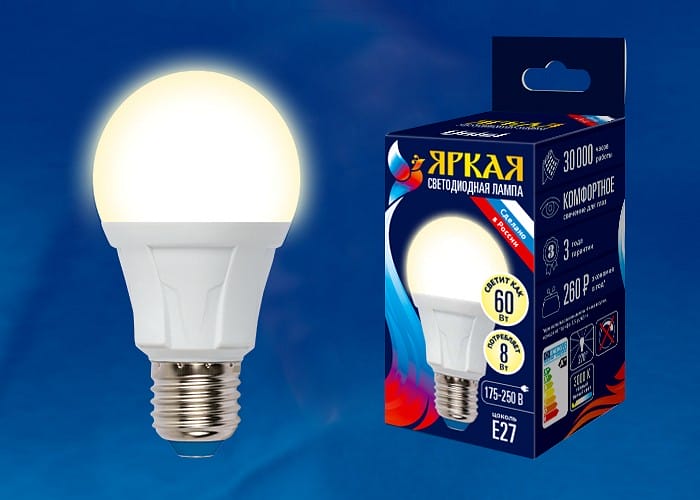 Лампа светодиодная Uniel FR PLP01WH E27 8Вт 3000K UL-00001522
