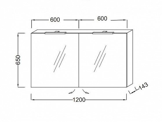 Шкаф-зеркало Jacob Delafon Reve 120 EB798RU-G1C Белый Блестящий Лак
