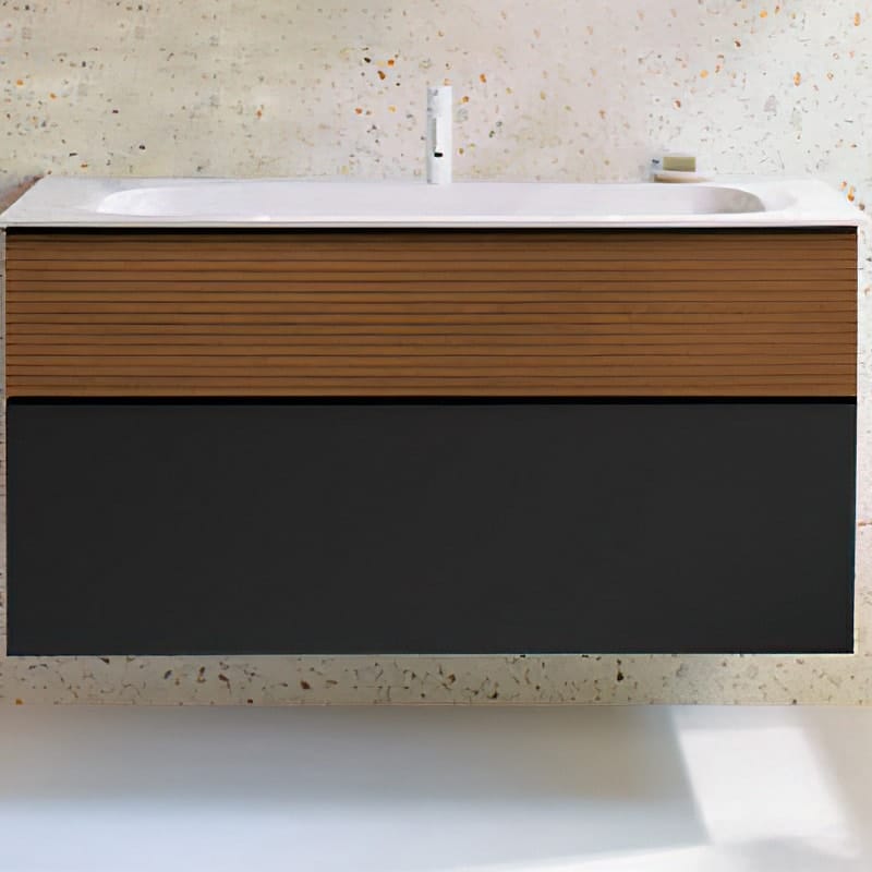 Тумба с раковиной Burgbad Fiumo 122 SFXN122F3958FOT52G0200C0001*1 тик корица/матовый графит