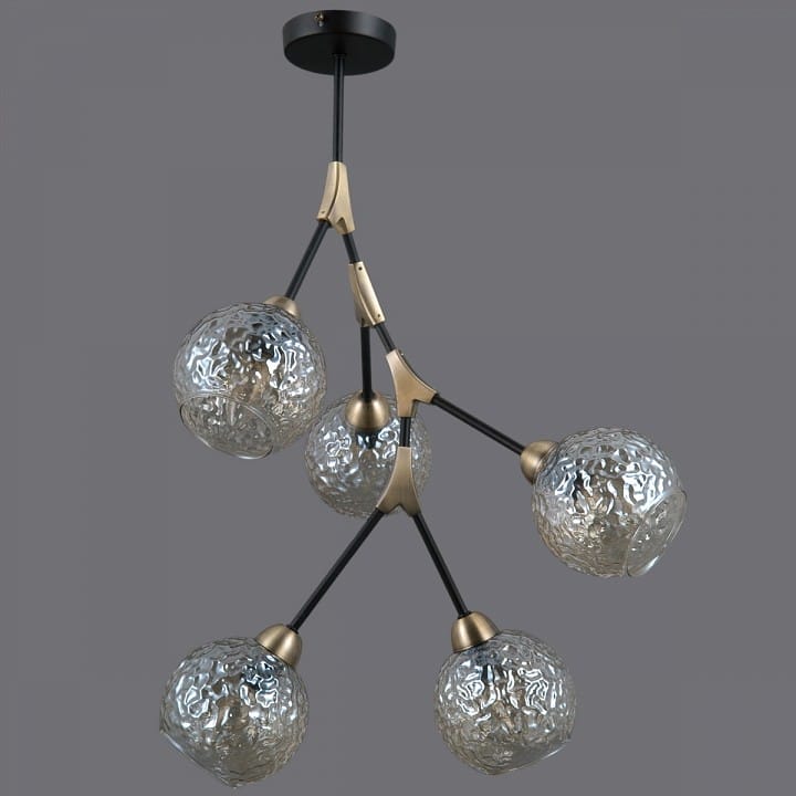 Люстра на штанге ILLUMICO  IL0263-5PSQ-79 BK AB