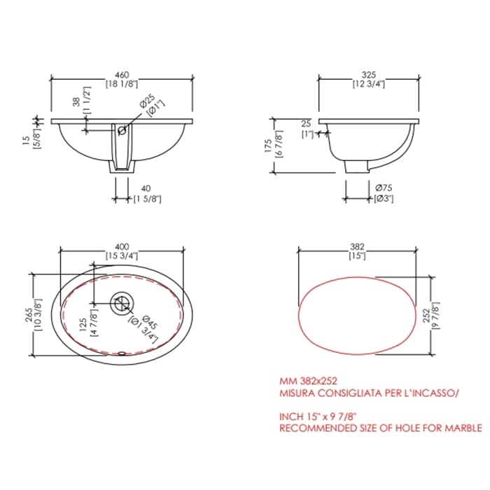 Раковина Devon&Devon Over and under counter basins 46 RALILY460