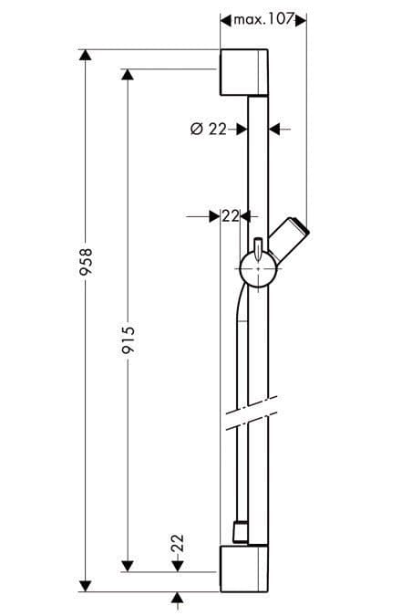 Душевая штанга hansgrohe Unica C 27610000 90 см со шлангом