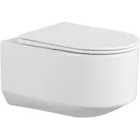 Унитаз подвесной Abber Bequem AC1130 безободковый, торнадо, с сиденьем микролифт, белый