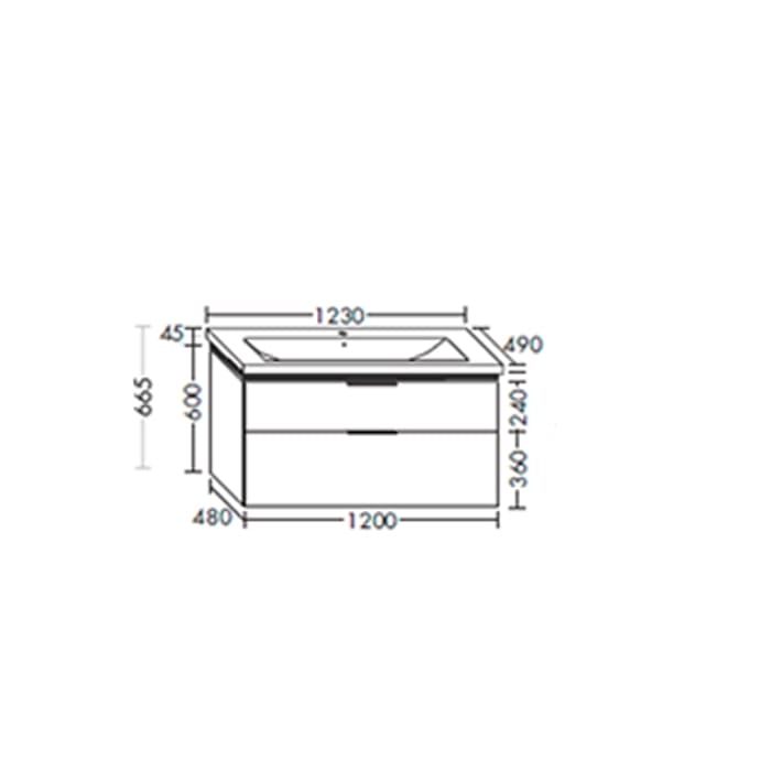 Тумба с раковиной Burgbad Eqio 120 SEZA123F2009C0001*1 белый глянцевый
