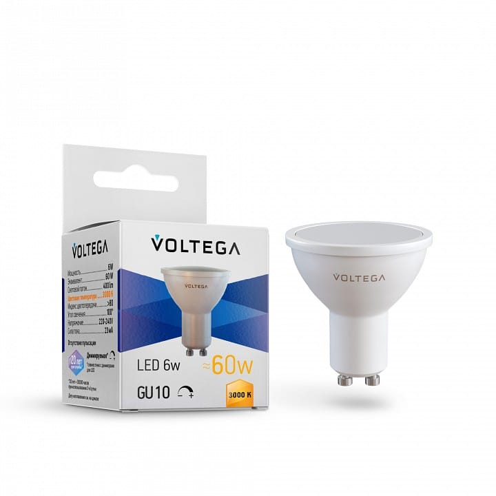 Лампа светодиодная Voltega Софит диммируемый (Sofit dim) GU10 GU10 5Вт 3000K 7239