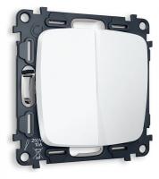 Выключатель проходной двухклавишный без рамки Ambrella Volt Quant MO123020