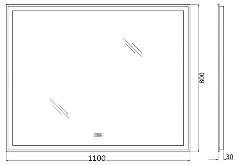 Зеркало BelBagno SPC-GRT-1100-800-LED-TCH-WARM