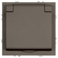 Розетка с заземлением и со шторкой, с крышкой Stekker Эмили 49933