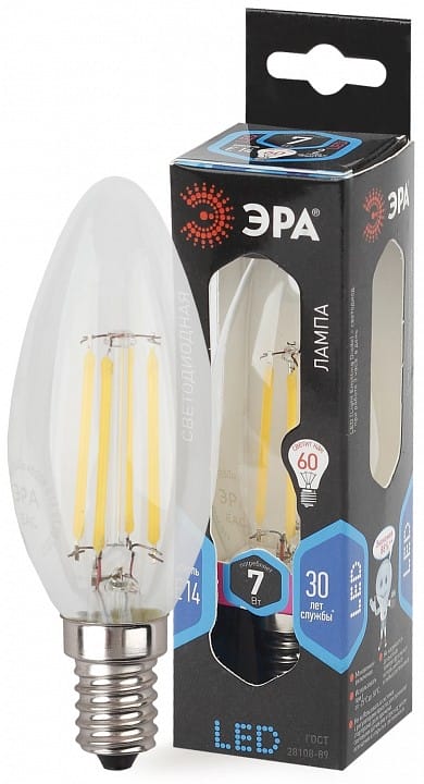 Лампа светодиодная Эра  E14 7Вт 4000K F-LED B35-7W-840-E14