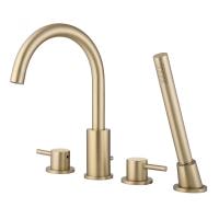 Смеситель на борт ванны Abber Wasser Kreis AF8113G золото матовое