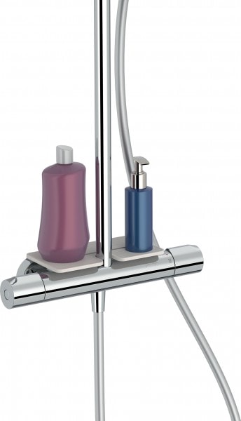 Душевая система с полкой Jacob Delafon METRO E26589-CP термостат хром