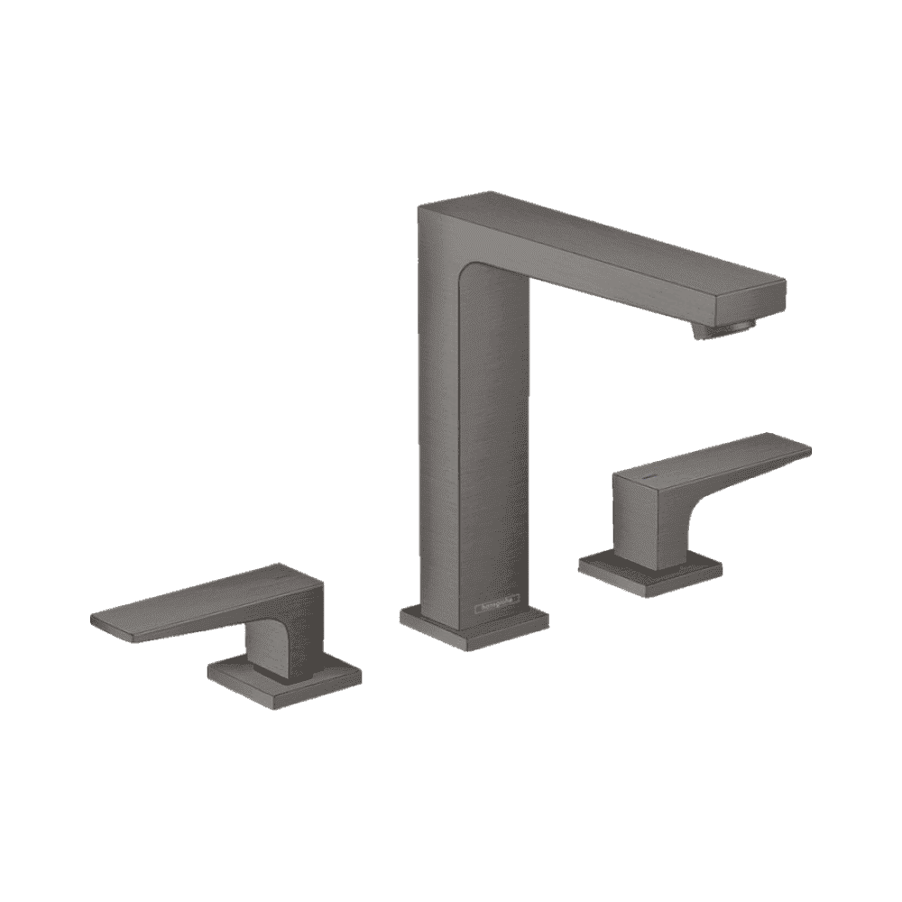 Смеситель для раковины hansgrohe Metropol 160 32515340 на 3 отверстия со сливным клапаном Push-Open шлифованный черный хром