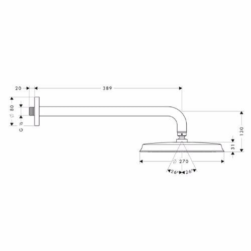 Верхний душ hansgrohe Raindance Classic Air 27424000