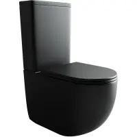 Унитаз-компакт Ceramica Nova Metropol CN4001MB безободковый, с сиденьем микролифт, черный матовый