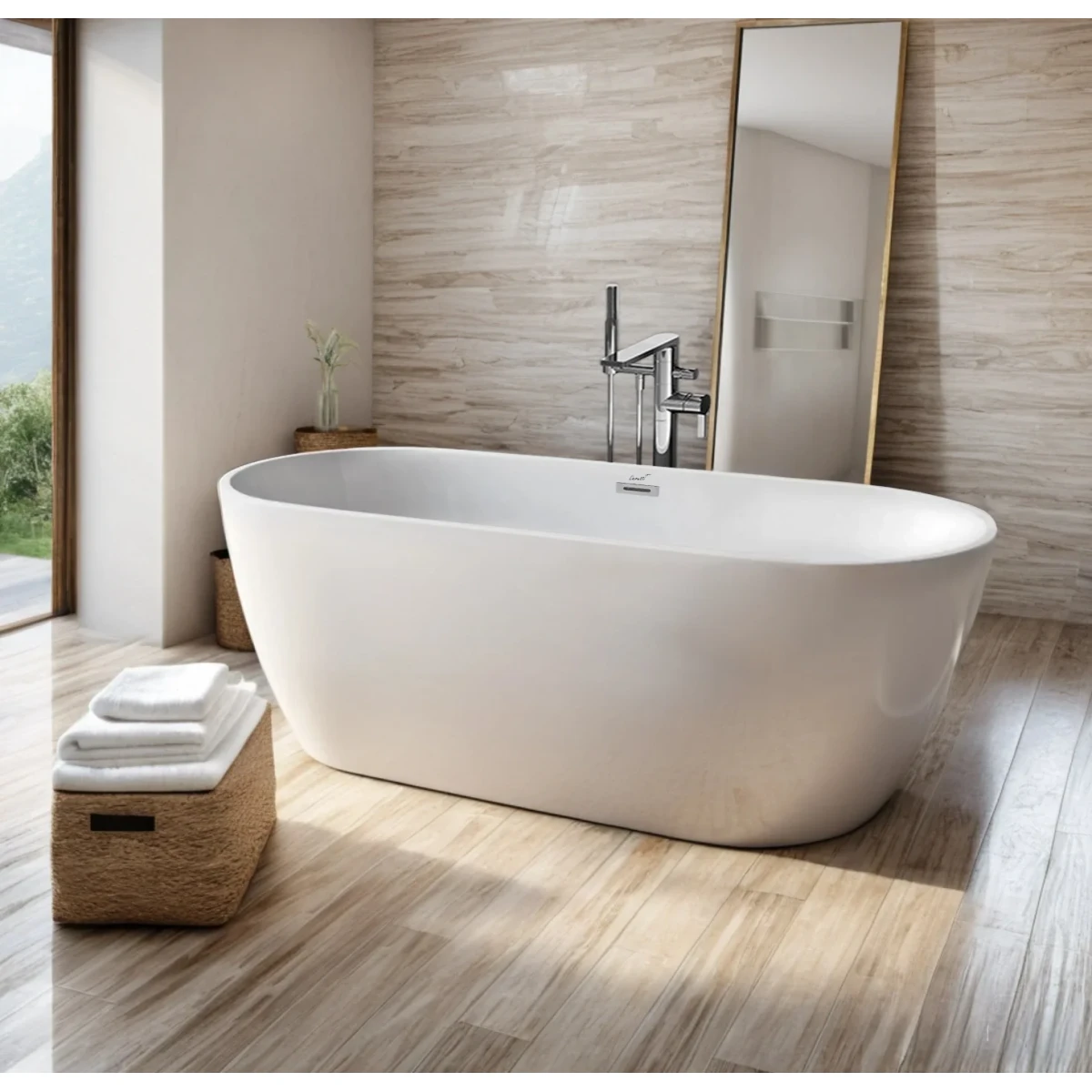 Акриловая ванна Ceruttispa D'Iseo CT10511 170x75 см, отдельностоящая, белый матовый