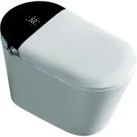 Электронный унитаз-биде напольный Timo TE-741B торнадо, с сиденьем микролифт, белый/черный