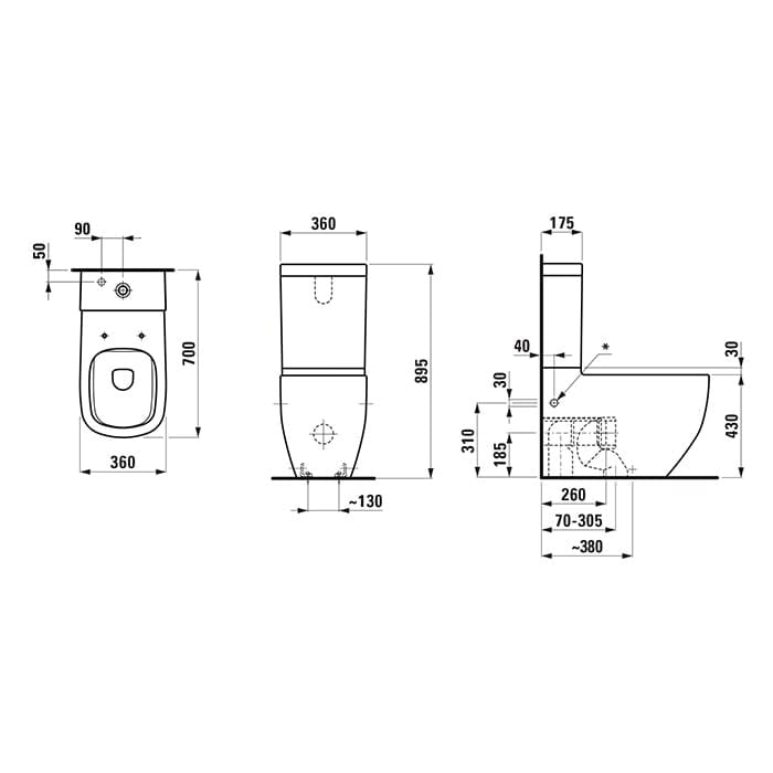 Чаша напольного унитаза Laufen Palomba 8.2480.1.000.000.1