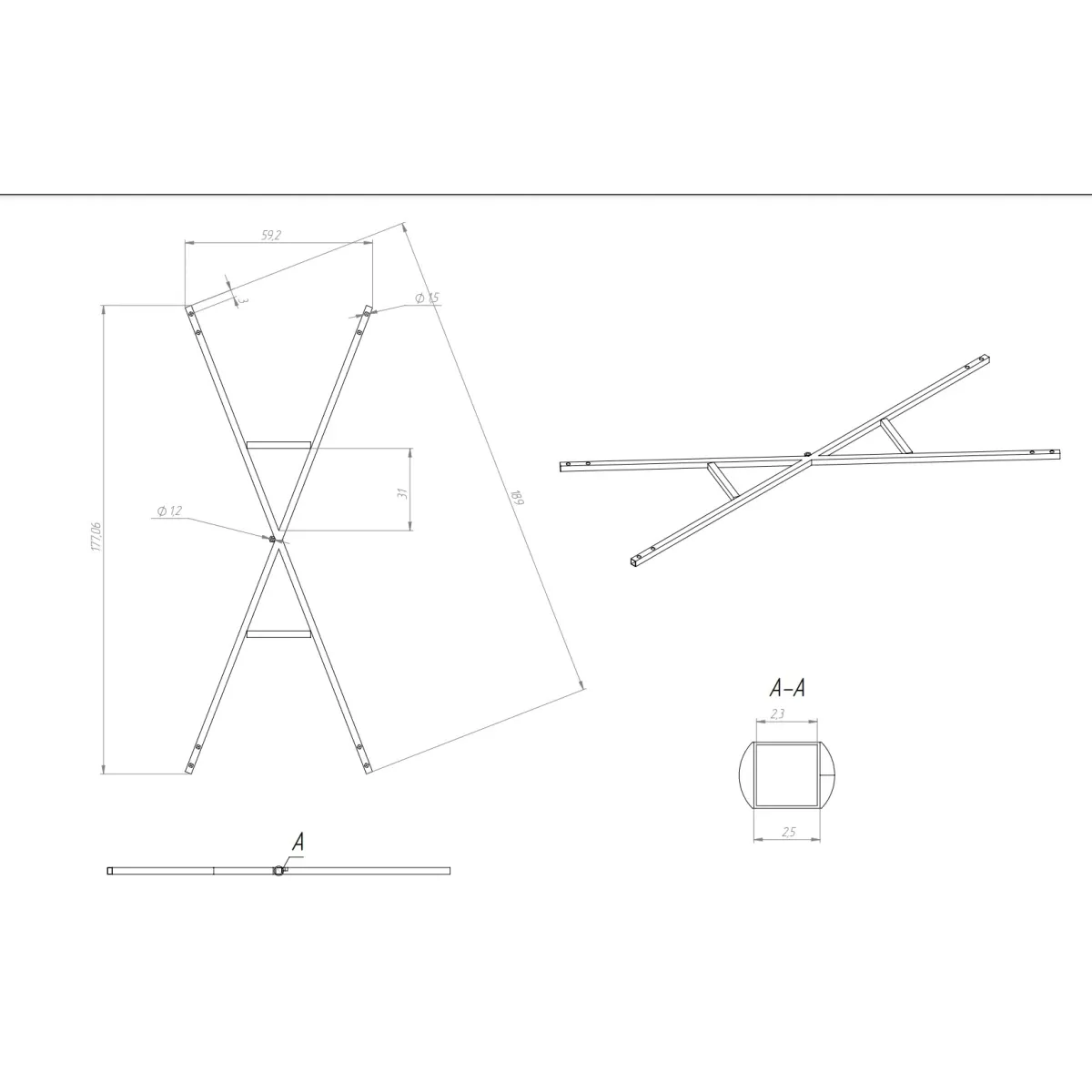 Каркас для ванны 180x80 Eurolux E5018070055